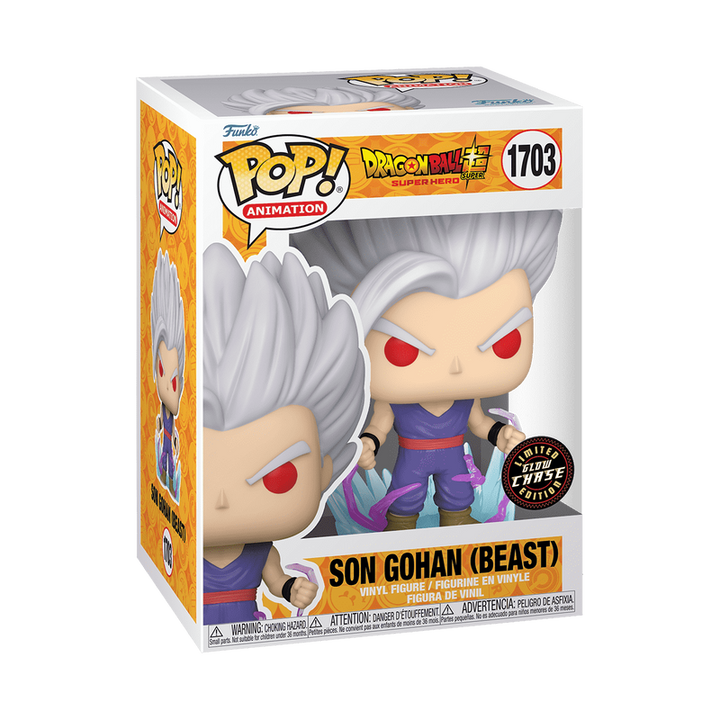 Funko Pop! Animation: Dragon Ball Super: Super Hero - Son Gohan Beast Powering Up Glow-in-the-dark Chase #1703