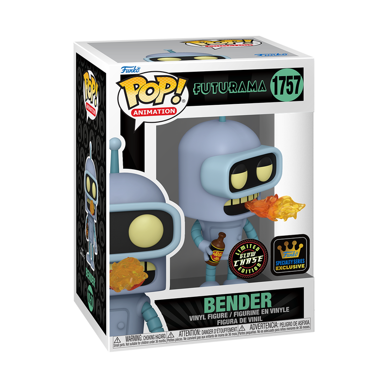 Funko Pop! Animation: Futurama - Bender Burping Glow-in-the-dark Chase #1757 Specialty Series Exclusive