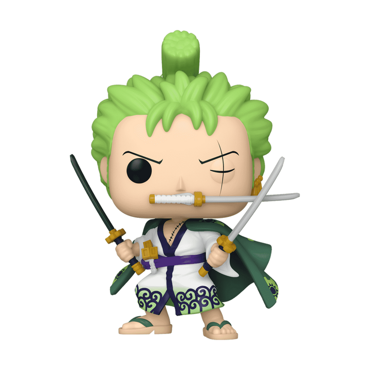 Funko Pop! Animation: One Piece - Roronoa Zoro Three Sword Style Glow-in-the-dark #923 Volcano X Exclusive