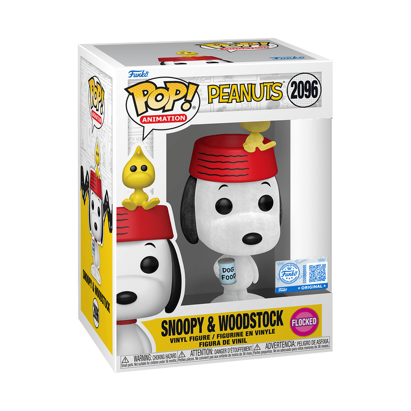 Funko Pop! Animation: Peanuts - Snoopy & Woodstock 2096 Flocked Entertainment Earth Exclusive - Fundom