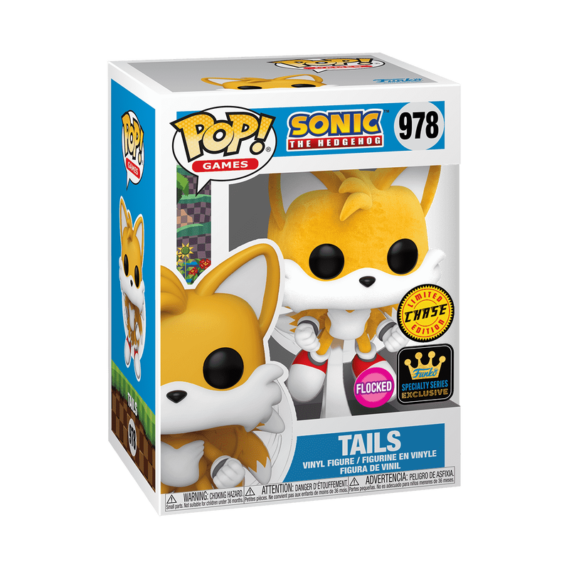 Funko Pop! Games: Sonic the Hedgehog - Tails Flying Flocked Chase #978 Specialty Series