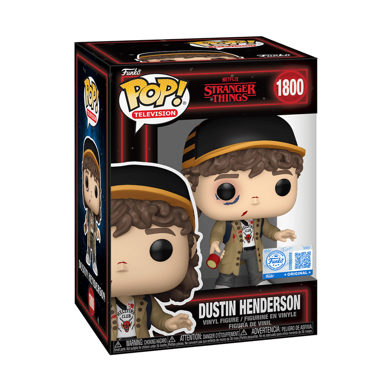 Funko Pop! Television: Netflix Stranger Things - Dustin Henderson Battle Damaged 1800 Exclusive - Fundom