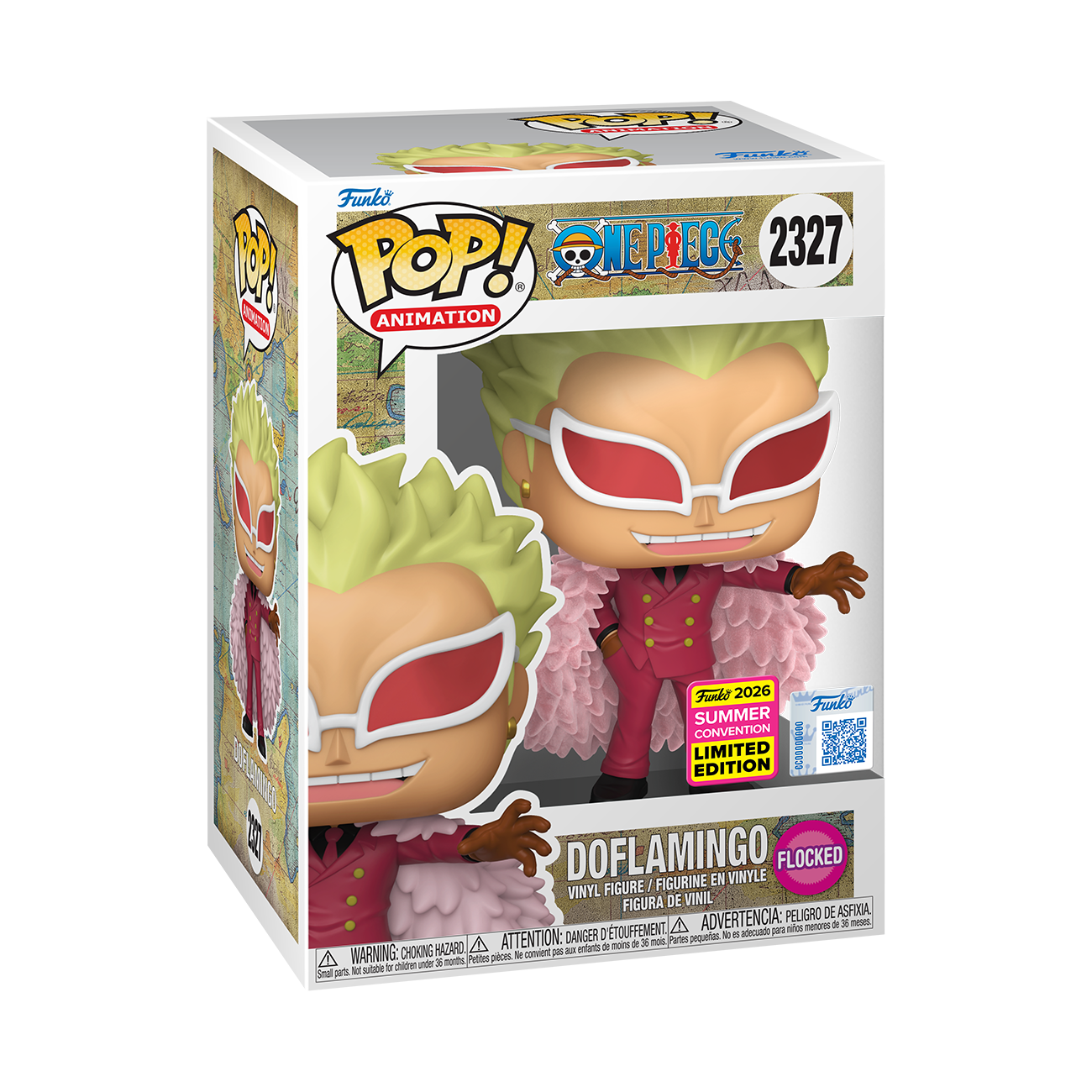 Funko Pop! Animation: One Piece - Donquixote Doflamingo Flocked #2327 2026 Summer Convention Exclusive