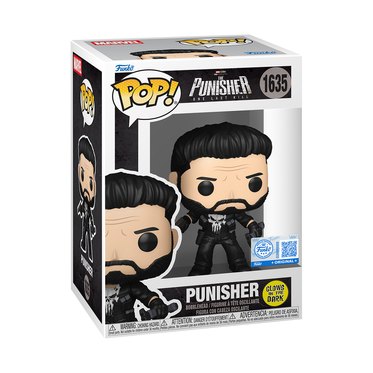 Funko Pop! Marvel: The Punisher: One Last Kill - Punisher Glow-in-the-Dark #1635 Entertainment Earth Exclusive