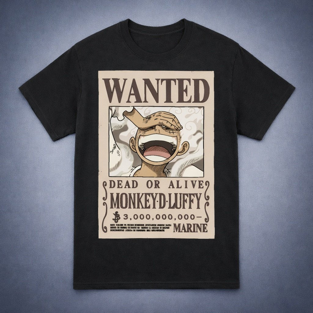 One Piece - Gear 5 Monkey D. Luffy - Wanted Mens T-Shirt - Fundom