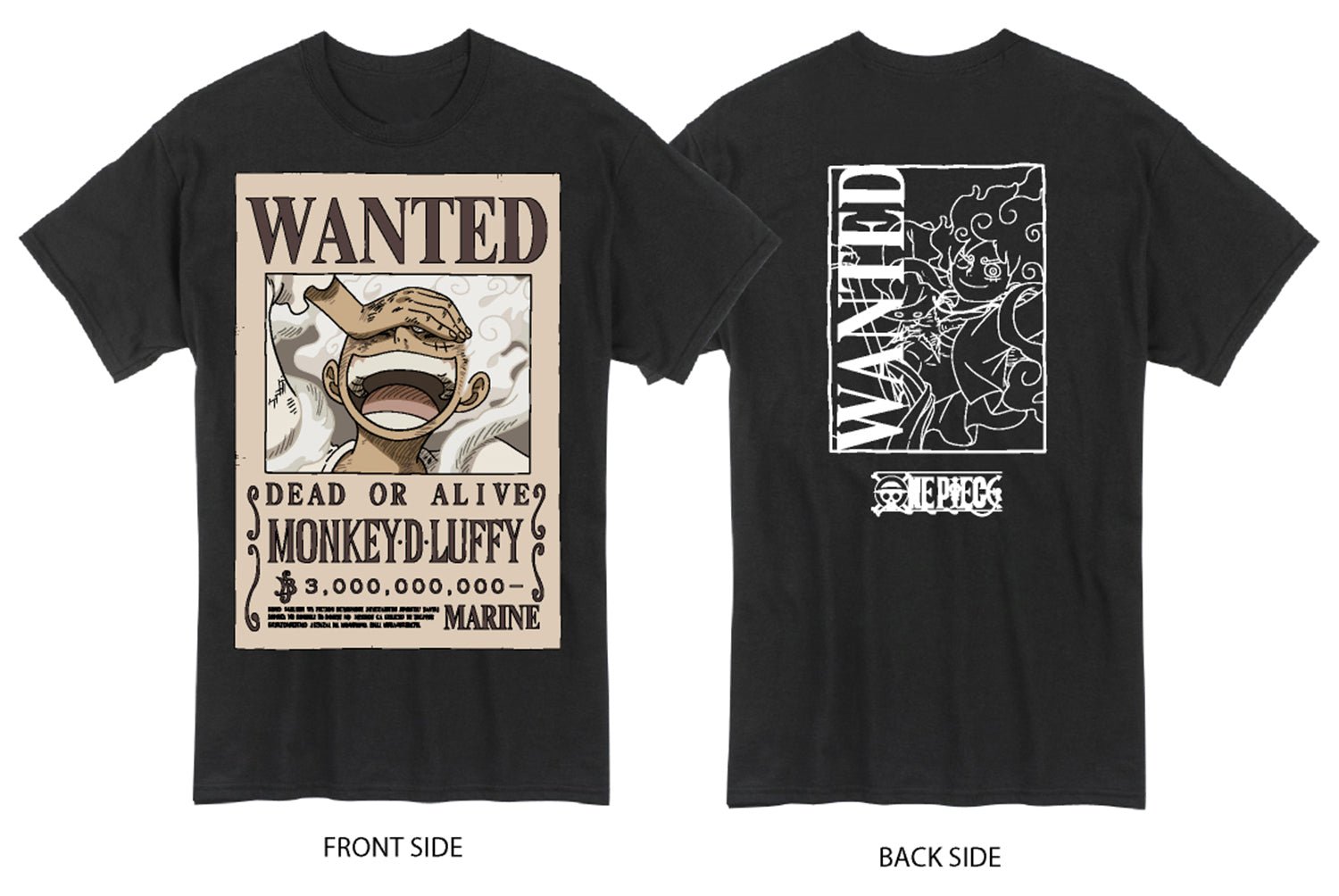 One Piece - Gear 5 Monkey D. Luffy - Wanted Mens T-Shirt - Fundom