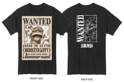 One Piece - Gear 5 Monkey D. Luffy - Wanted Mens T-Shirt - Fundom