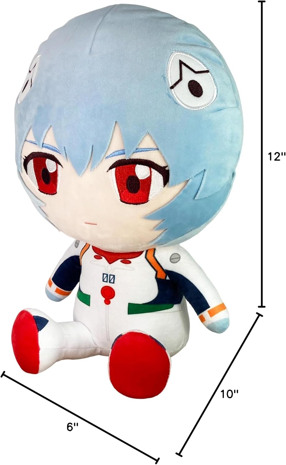 Evangelion New Movie - Rei Ayanami - Plug Suit Sitting Plush 12" - Fundom