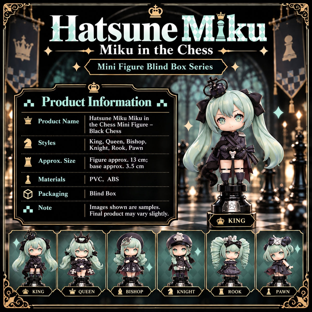 Tianwen Kadokawa - Hatsune Miku - Miku in the Chess Black Chess Blind Box