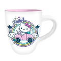 Hello Kitty Rainbow Car 25oz Jumbo Curved Ceramic Mug