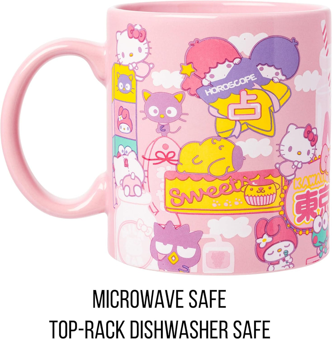 Sanrio Hello Kitty and Friends Kawaii Tokyo Theme Ceramic Mug 20 Ounces