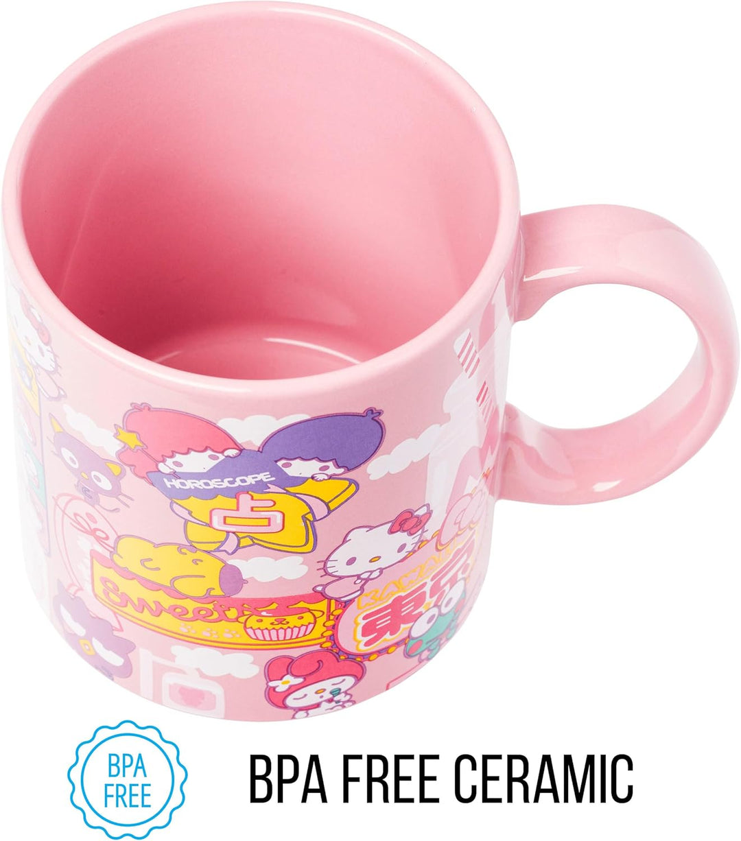 Sanrio Hello Kitty and Friends Kawaii Tokyo Theme Ceramic Mug 20 Ounces