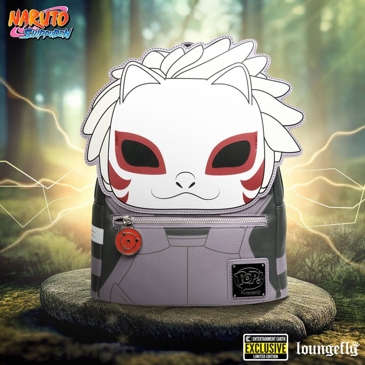Loungefly Naruto Shippuden Kakashi Hatake Anbu Mask Pop! Mini Backpack Entertainment Earth Exclusive
