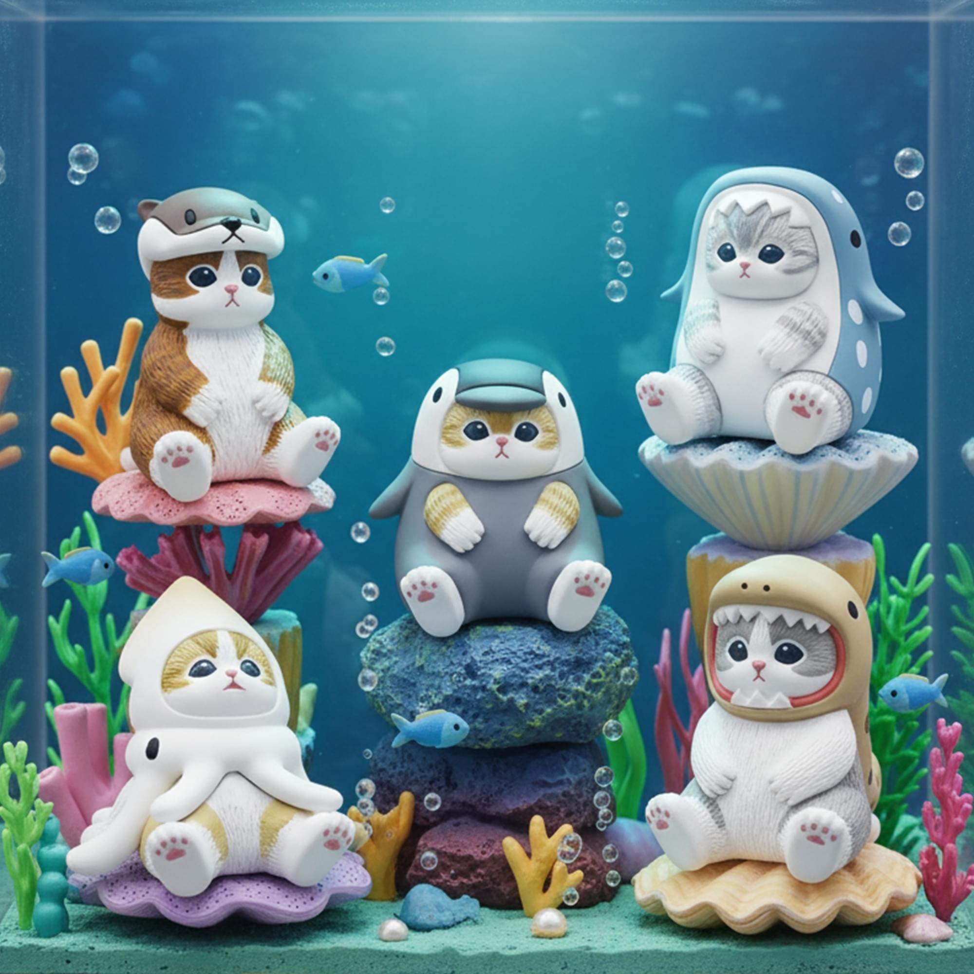 Mofusand - Marine Life Meow Sitting Pose Blind Box - Fundom