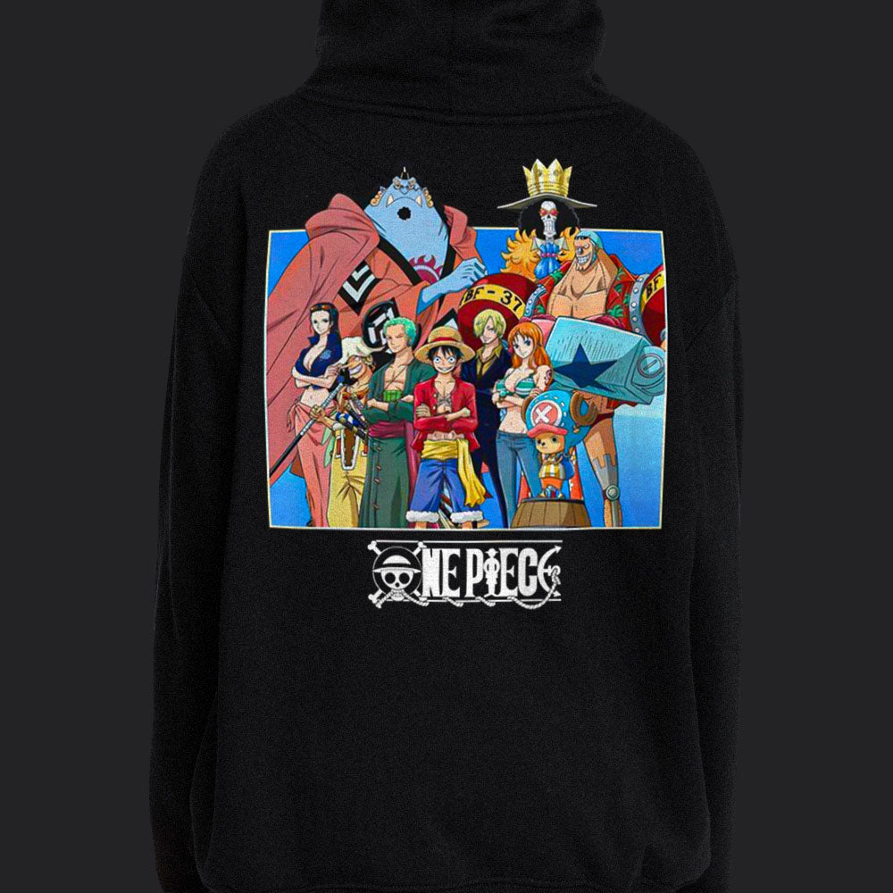 One Piece - Fishman Pirates Group Adult Zip Up Hoodie - Black - Officially Licensed