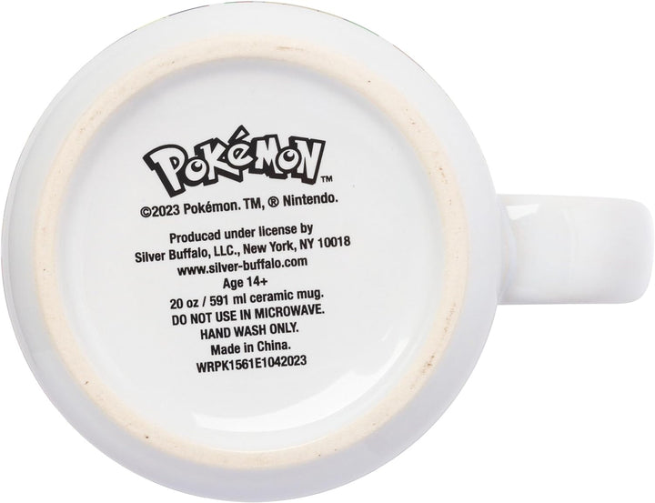 Nintendo Pokemon Bulbasaur Squirtle Snorlax Pikachu Eevee & More Grid Ceramic Camper Mug 20 Ounces