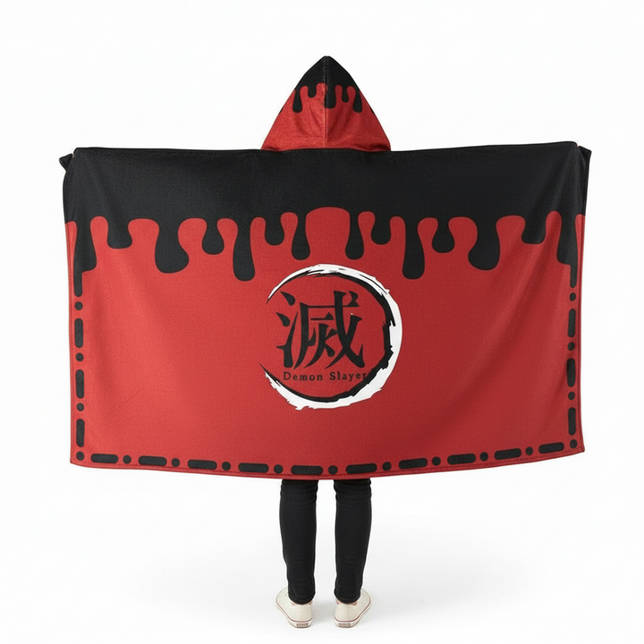 Demon Slayer: Kimetsu no Yaiba - Kokushibo Blanket Cosplay Cloak Hooded Cape