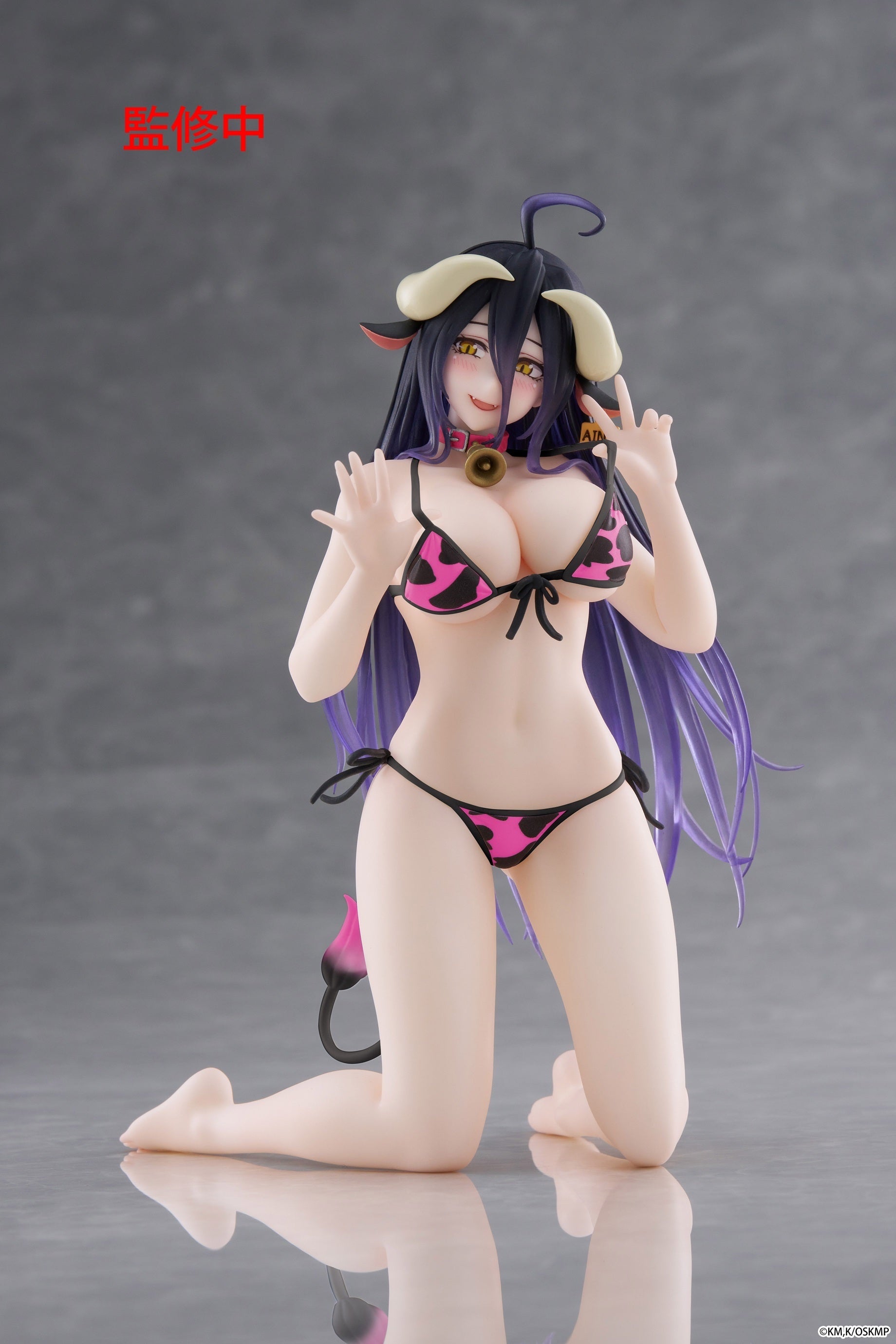 Taito - Overlord - Albedo Renewal Pink Cow Pattern Swimsuit Ver - Desktop Cute Figure
