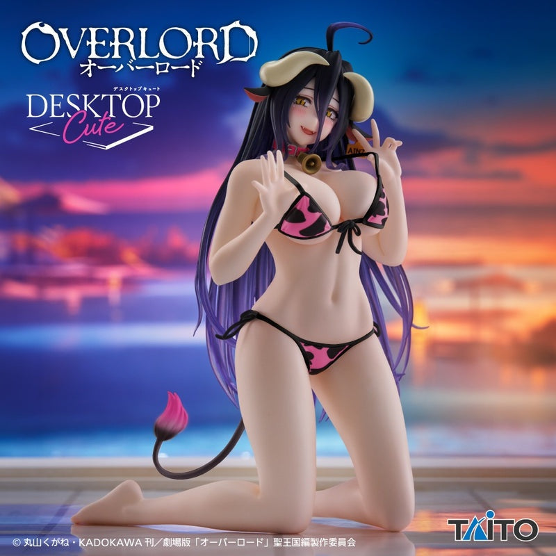 Taito - Overlord - Albedo Renewal Pink Cow Pattern Swimsuit Ver - Desktop Cute Figure