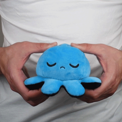 TeeTurtle - Black and Blue Octopus - Reversible Plush
