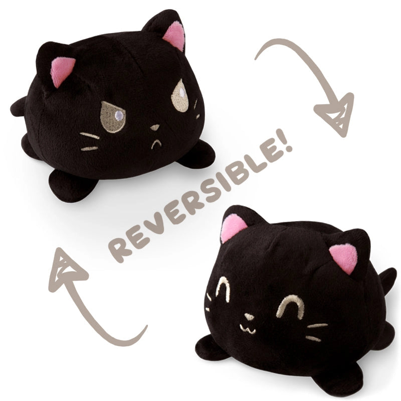 TeeTurtle - Black Cat - Reversible Plush