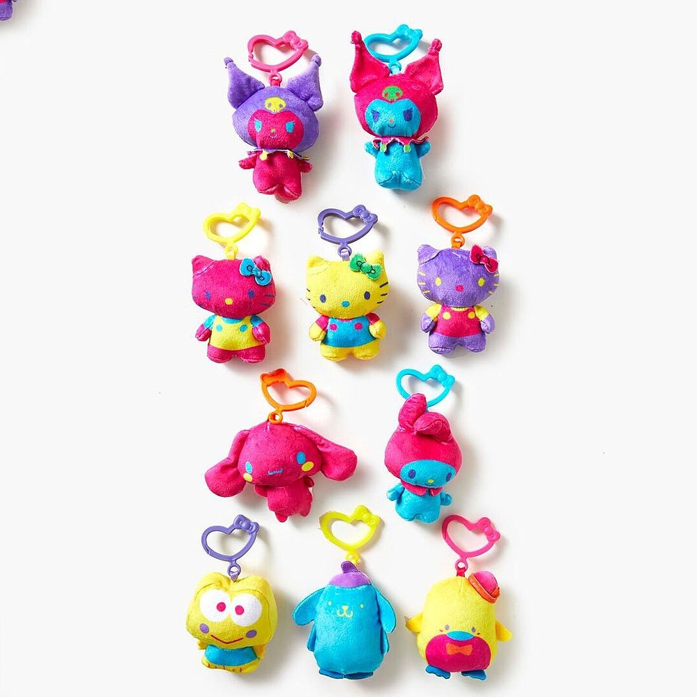 Hello Kitty and Friends 3" Blacklight Plush Clip-On Hanger Keychain Blind Pack - 1 Random