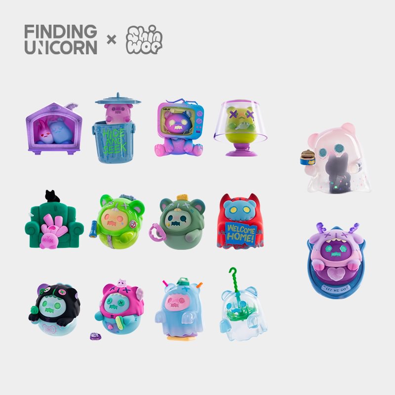 Top Toy Finding Unicorn Shinwoo Ghost Bear House Blind Box Figure