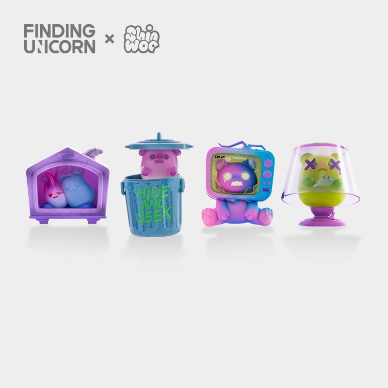 Top Toy Finding Unicorn Shinwoo Ghost Bear House Blind Box Figure