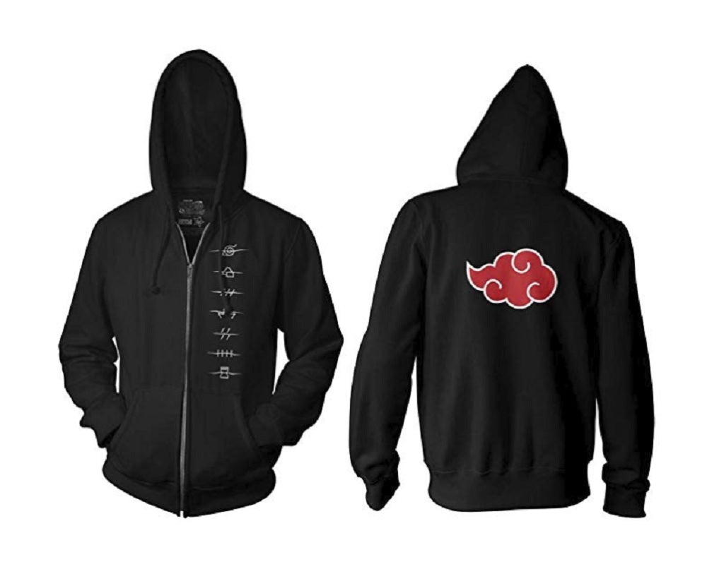 Naruto Shippuden Anti Village Symbols Adult Full Zip Fleece Hoodie - Fundom