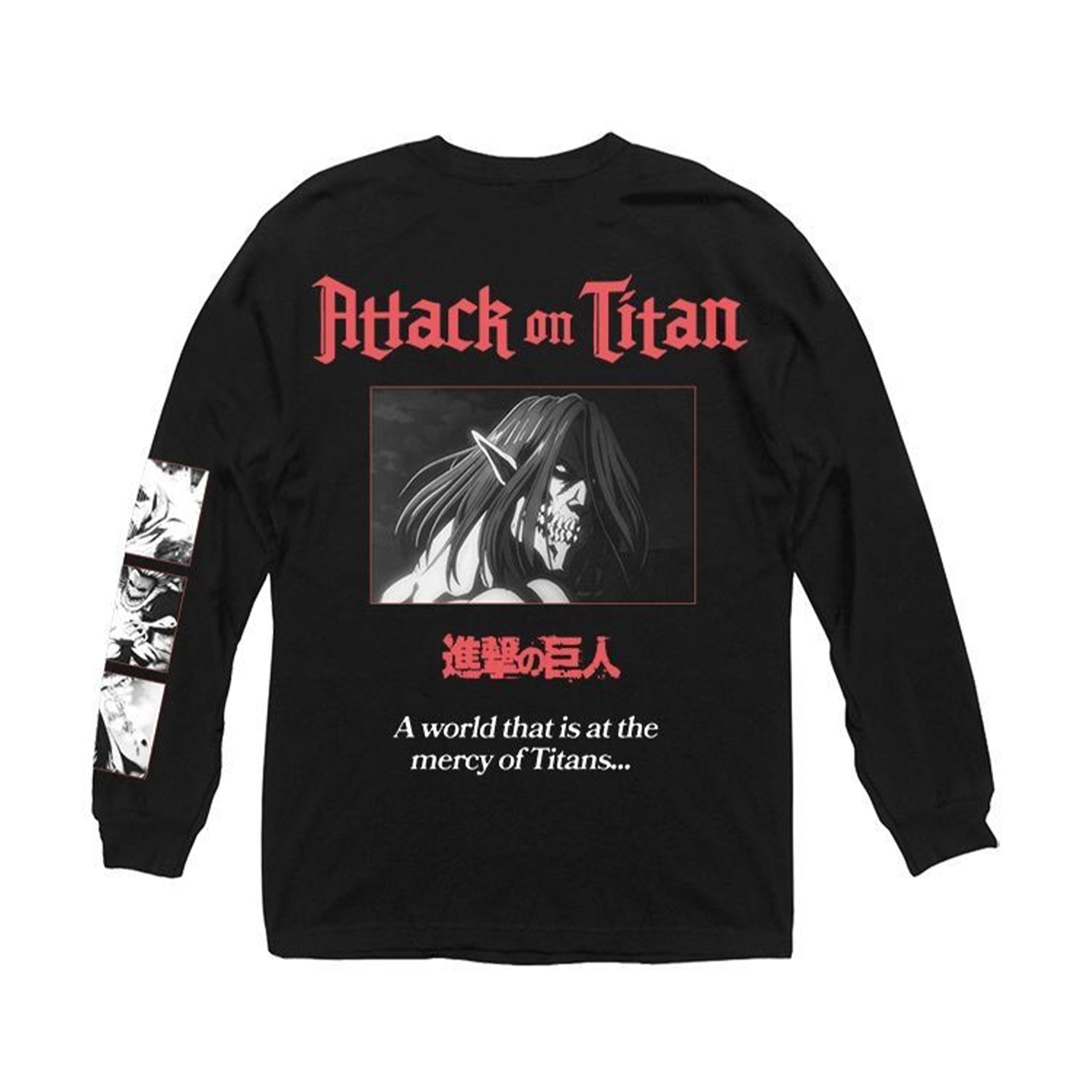 Attack On Titan A World At The Mercy Of Titans Officially Licensed Adult Long Sleeve T-Shirt - Fundom