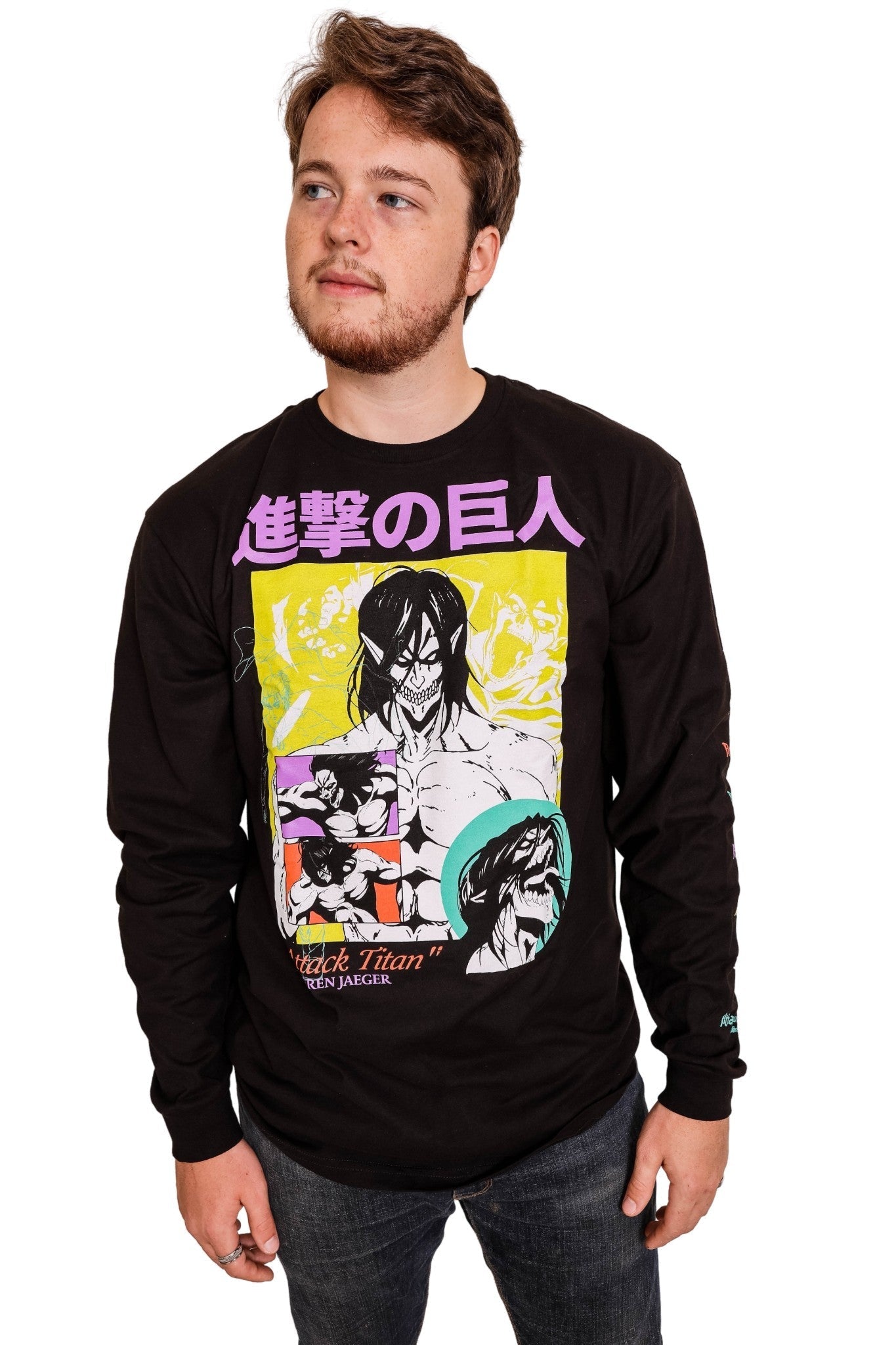 Attack On Titan Eren Jaeger Attack Titan Officially Licensed Adult Long Sleeve T-Shirt - Fundom