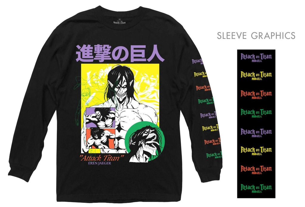 Attack On Titan Eren Jaeger Attack Titan Officially Licensed Adult Long Sleeve T-Shirt - Fundom