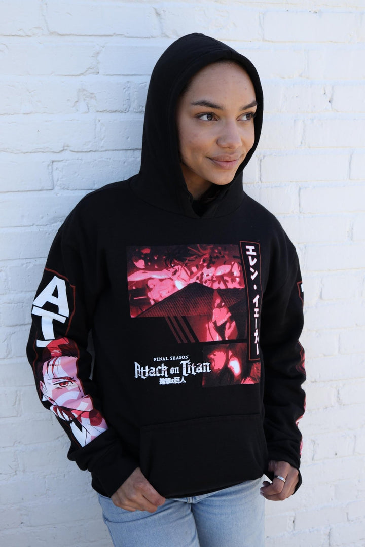 Attack On Titan Final Season Eren Yeager Titan Collage Licensed Adult Hoodie - Fundom