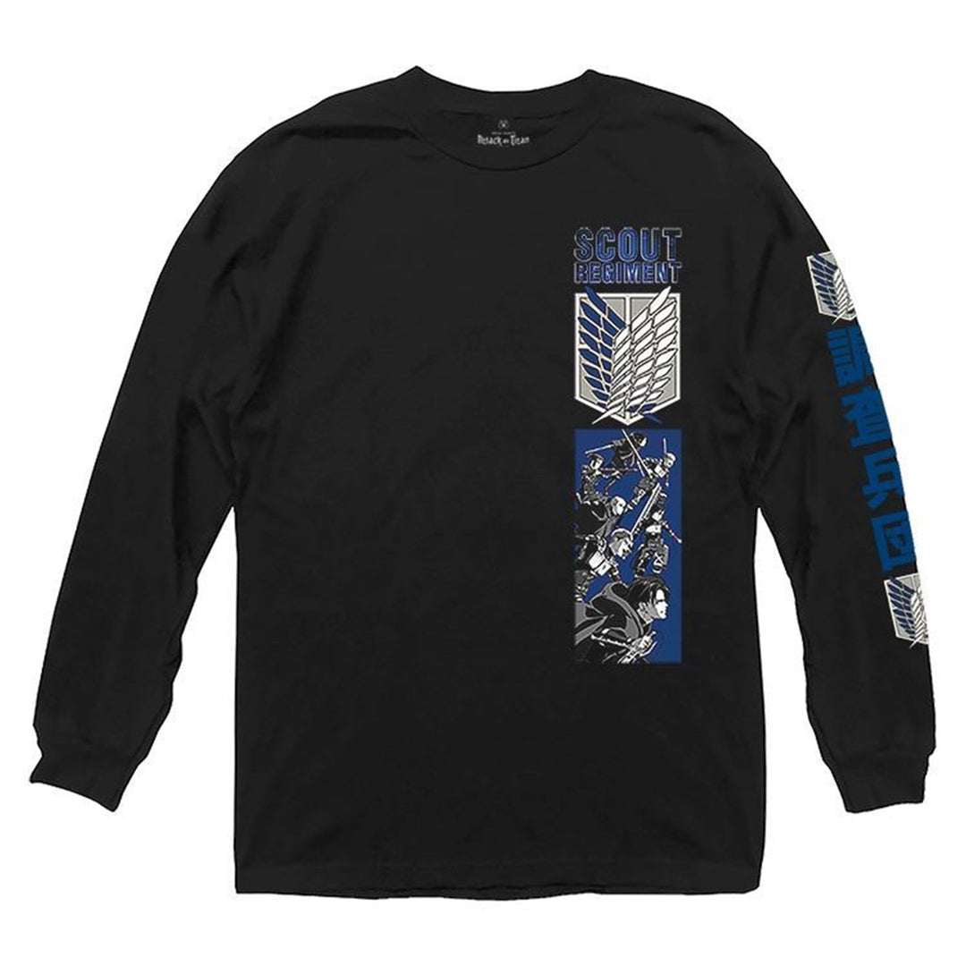 Attack On Titan Scout Regiment Kanji On Sleeves Officially Licensed Adult Long Sleeve T-Shirt - Fundom
