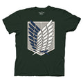 Attack on Titan - Scout Regiment Shield Adult T-Shirt - Dark Green - Officially Licensed - Fundom