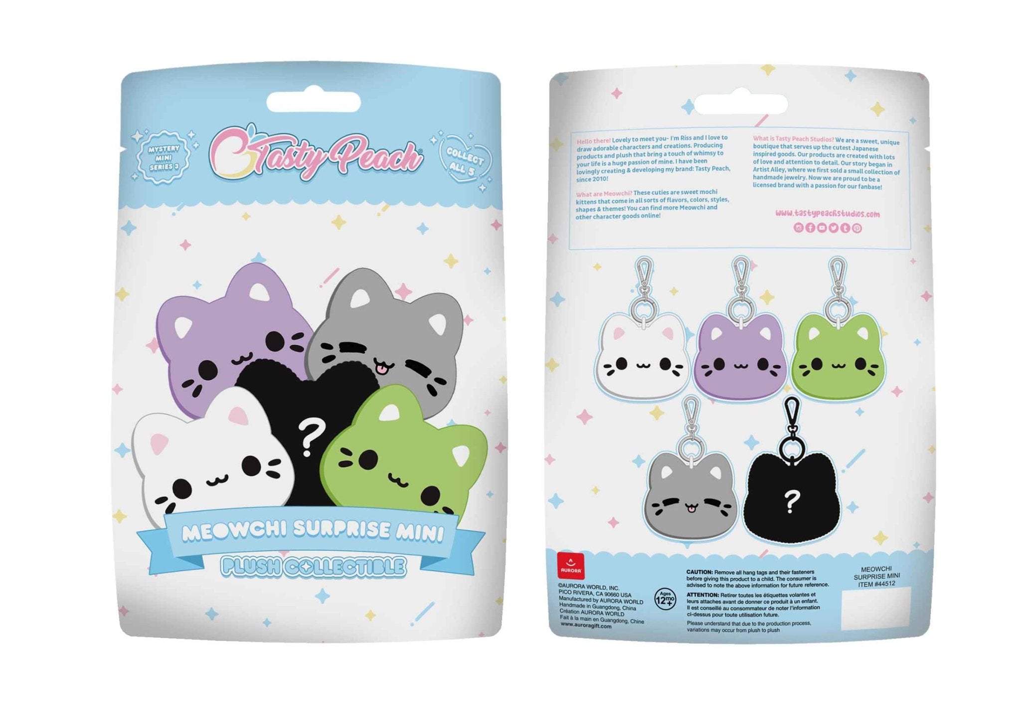 Aurora - Tasty Peach - 4" Meowchi Face Blind Bag Keychain - Fundom