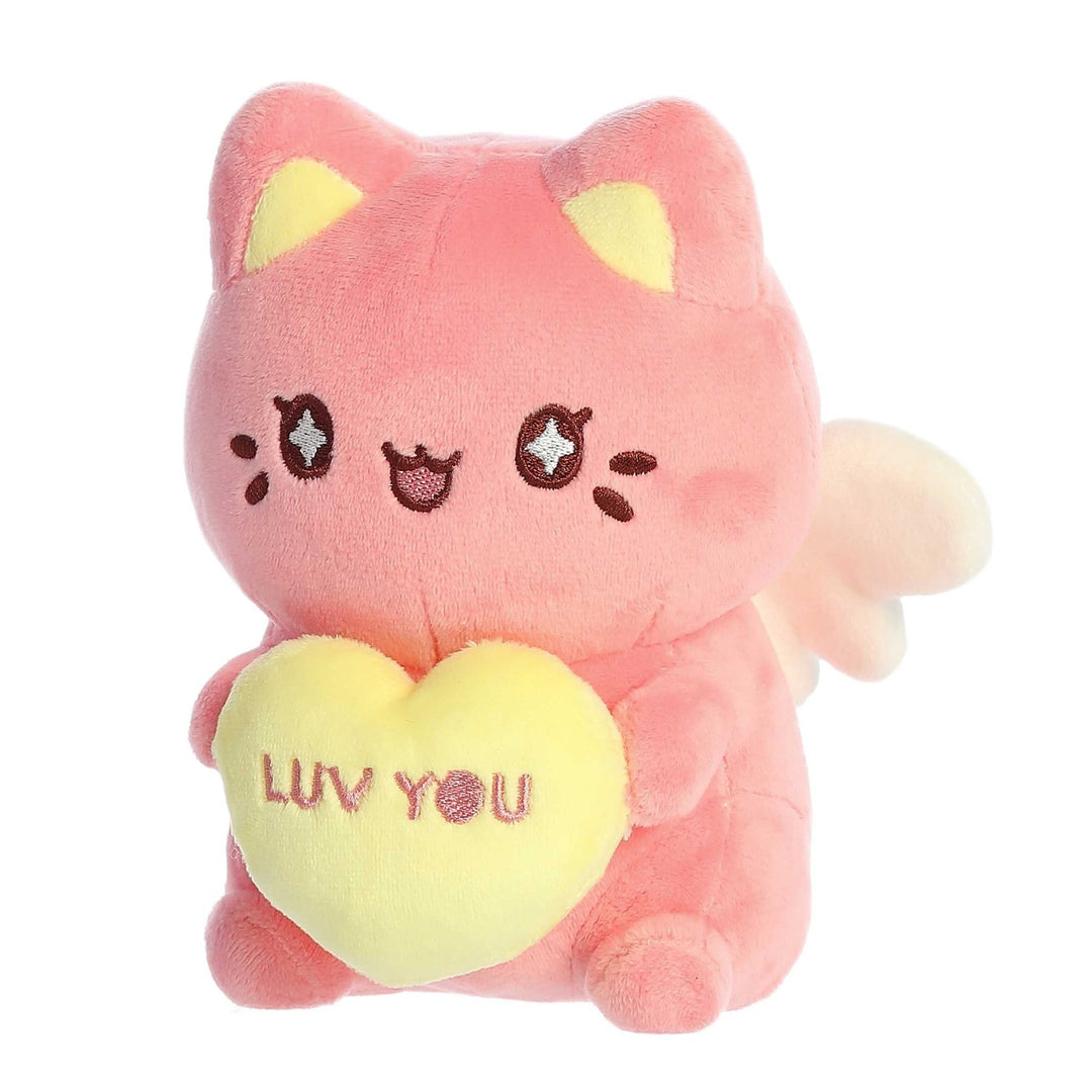 Aurora - Tasty Peach - Dark Pink Candy Heart Meowchi 7" Plush - Fundom