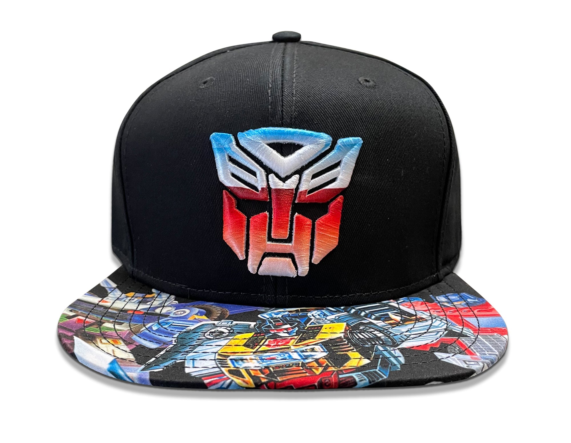 Transformers Autobots Color Shield 80's Cartoon Black Snapback Cap Hat