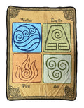 Avatar The Last Airbender The Four Elements Fleece Throw Blanket - Fundom