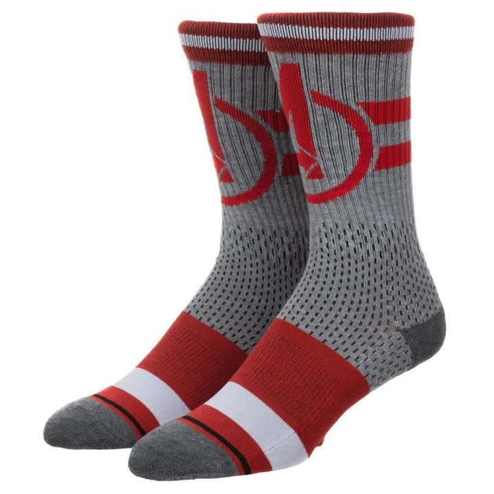 Avengers Logo Marvel Comics Mesh Crew Socks - Fundom