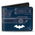 Batman Batmobile Blueprint Tech Turns DC Universe Bifold Wallet - Fundom