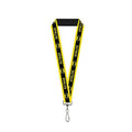 Batman Logo Stripe Yellow Black Lanyard Neck Strap ID Holder - Fundom
