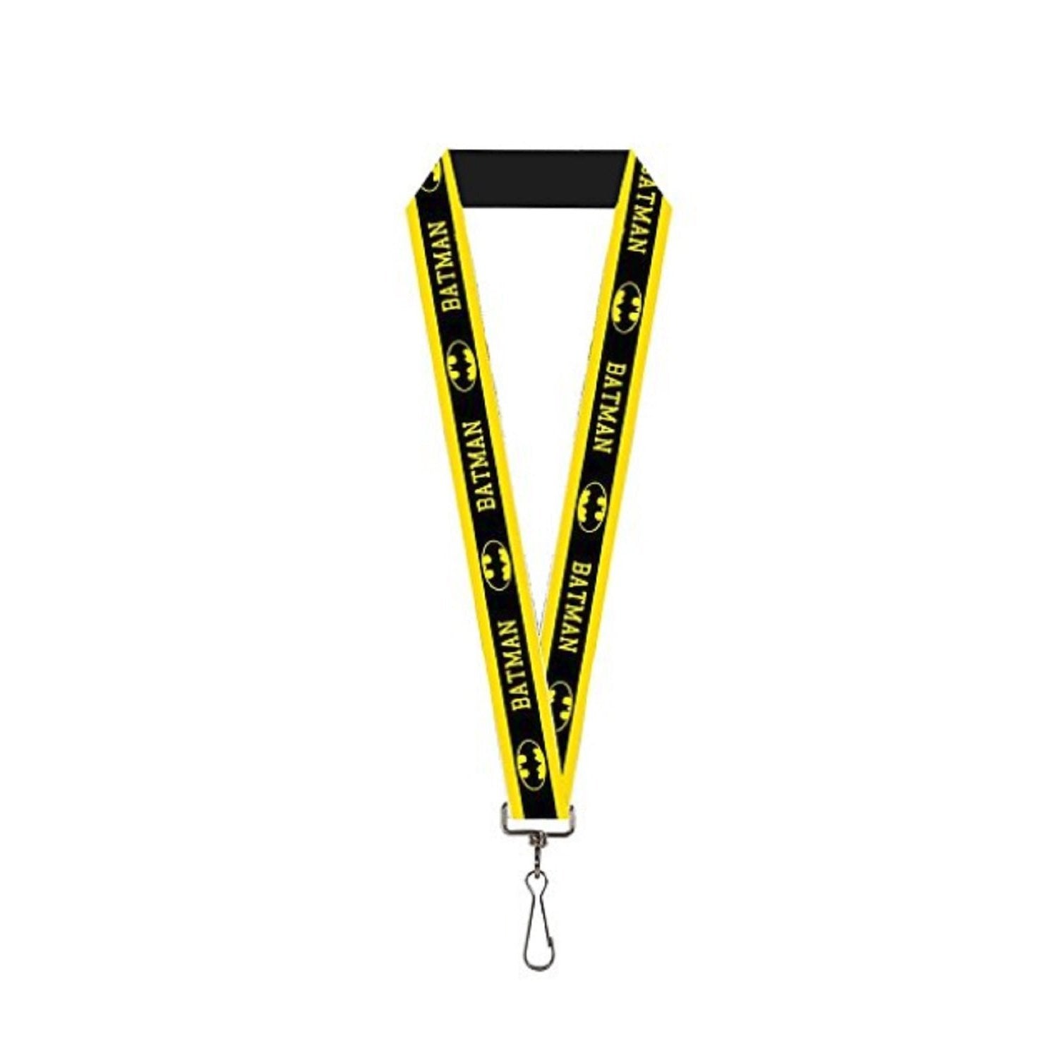 Batman Logo Stripe Yellow Black Lanyard Neck Strap ID Holder - Fundom