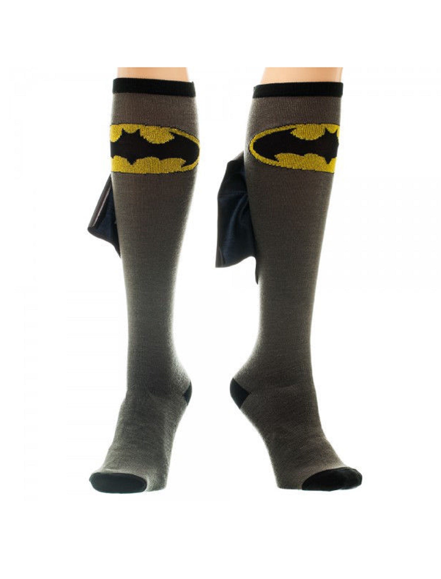Batman Logo Symbol DC Comics Knee High Socks With Cape - Fundom