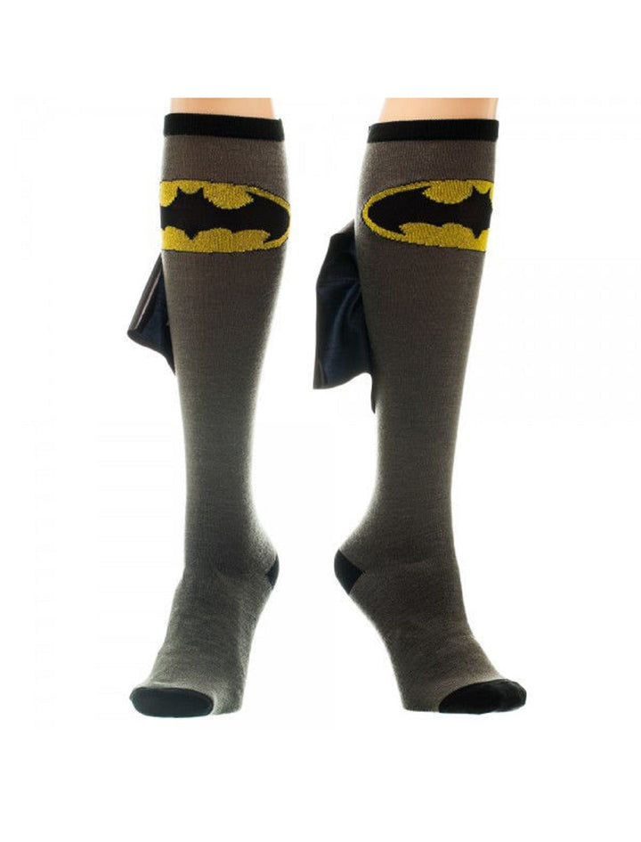 Batman Logo Symbol DC Comics Knee High Socks With Cape - Fundom