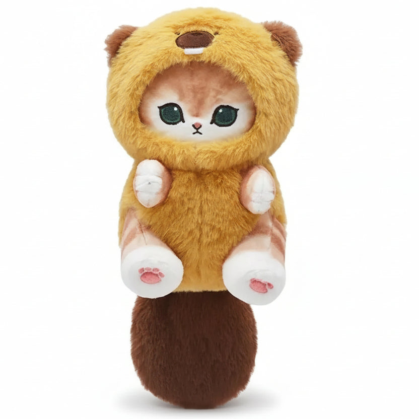 Mofusand Kawaii Beaver Cat Plush 9"