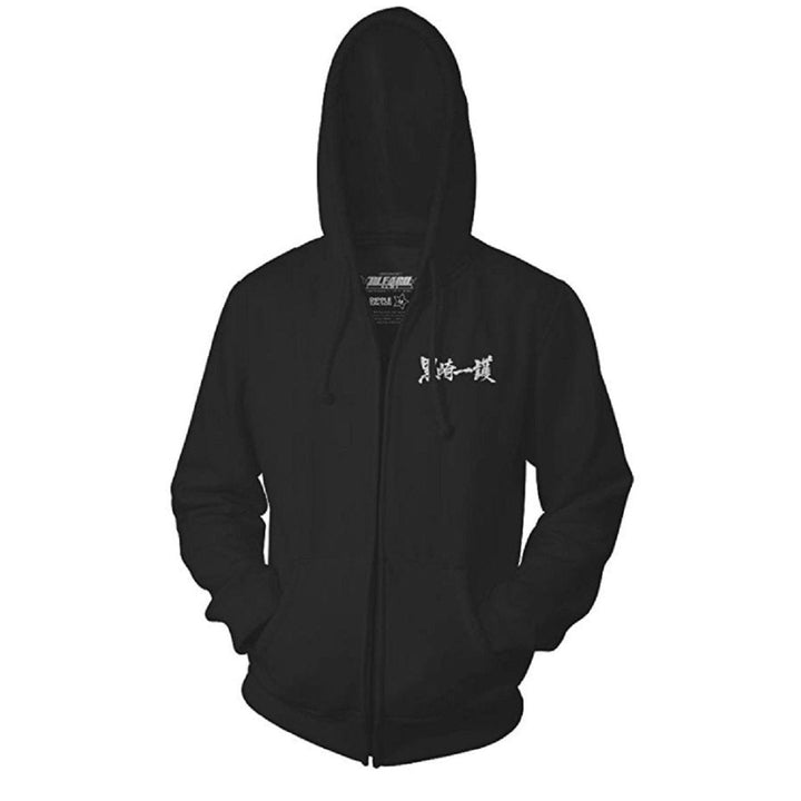 Bleach Shinigami Skull Back Hit with Ichigo Kanji Front Anime Adult Zip Up Hoodie - Fundom