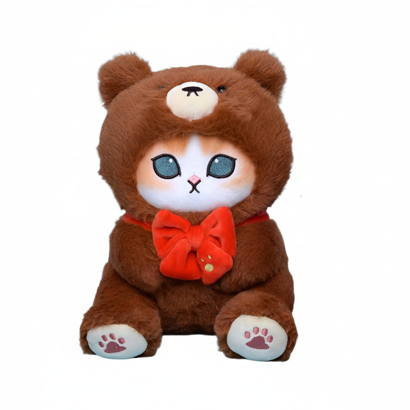 Mofusand Brown Bear Cat Plush Keychain