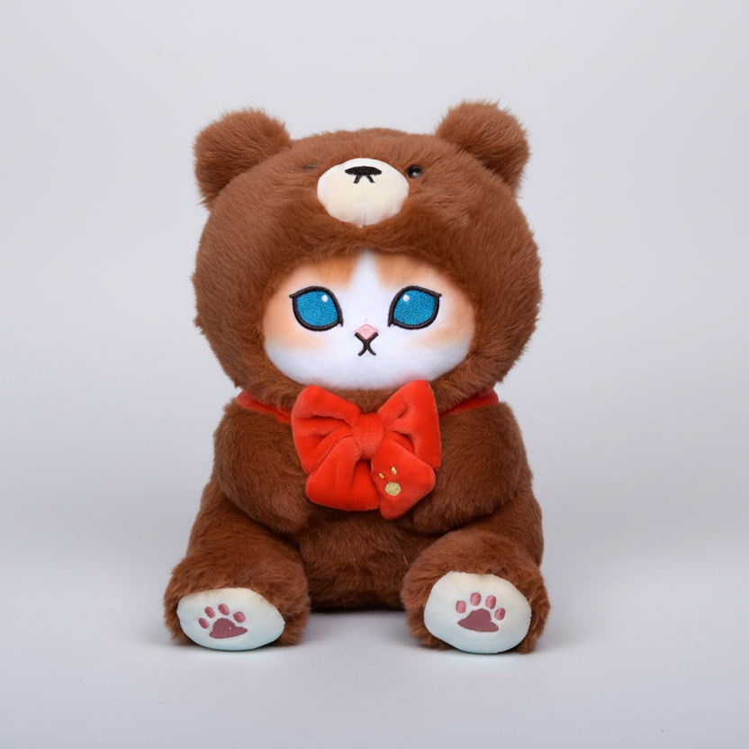 Mofusand Brown Bear Cat Plush Keychain