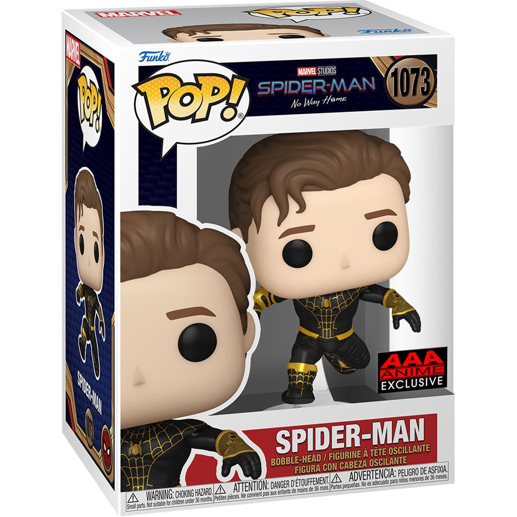 Funko Pop! Marvel: Spider-Man: No Way Home - Unmasked Spider-Man Black Suit #1073 AAA Anime Exclusive